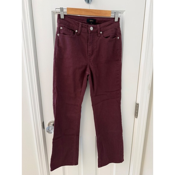 Quince Denim - Quince Bella Stretch Straight Jeans Wine Tasting Burgundy Size 25 Cotton